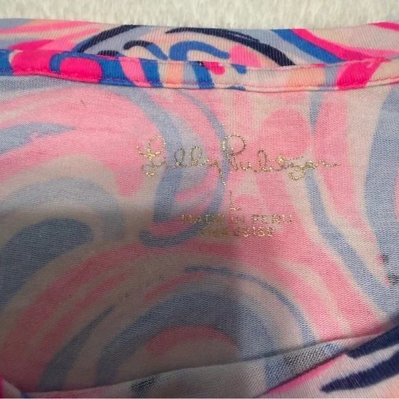 Lilly Pulitzer Finn Top in Raz Berry Flamingoals - Picture 2 of 5